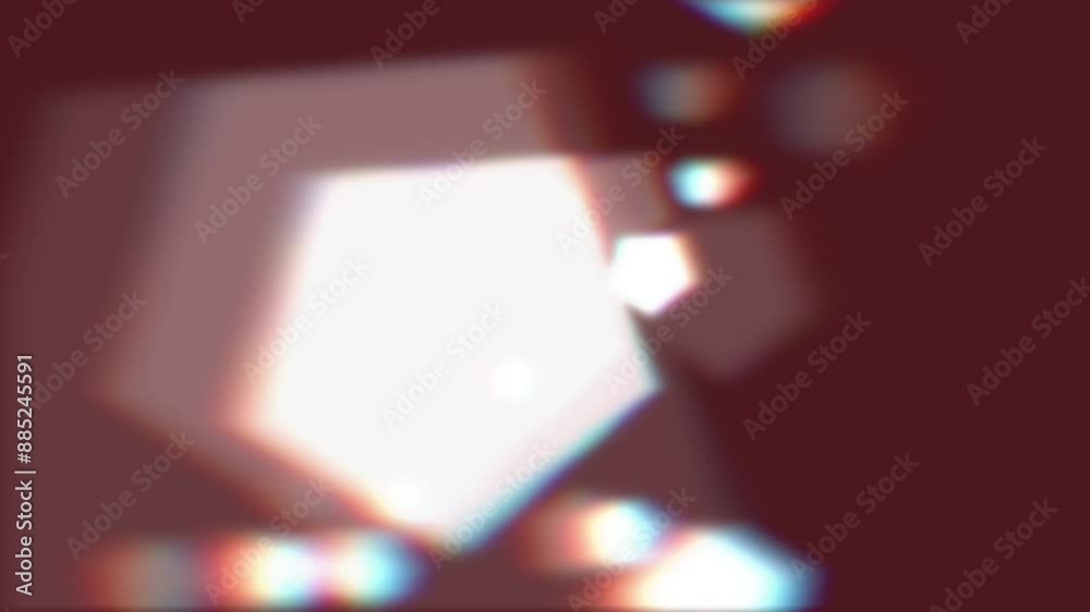 Poster Bokeh, light and mockup in space with particles, dots and white lighting in studio. Glowing, pattern and shine on dark background for spotlight, abstract texture and diamond reflection or movement