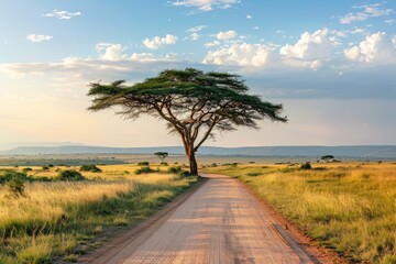 Fototapeta premium African Savanna Landscape with Solitary Tree