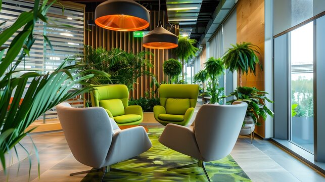 An office space with an area for rest image