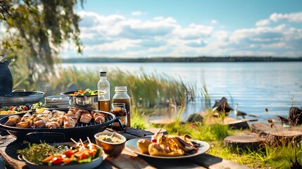 Picnic by the lake where there