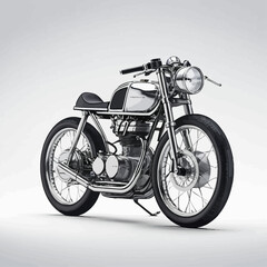 Fototapeta premium Sleek, Modern Motorcycle with Chrome Finish and Black Seat