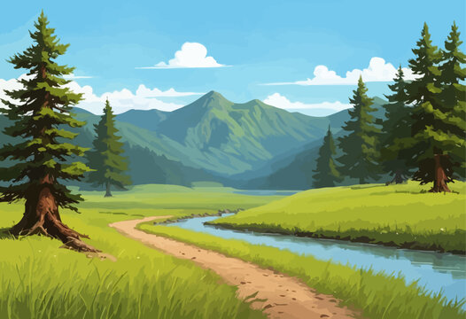 Peaceful Path Through a Verdant Valley