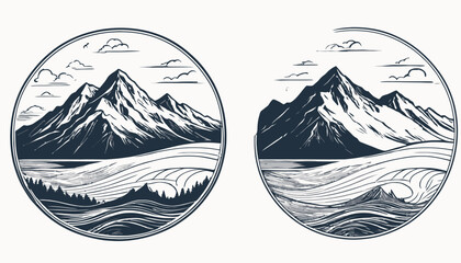 Mountainous Coastal Scenery with Waves