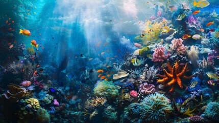 The underwater world of a coral reef image