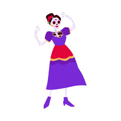 Illustration of a skeleton for the Day of the Dead holiday.