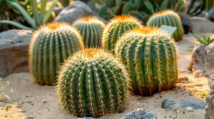 Rare species of cacti in a desert botanical picture