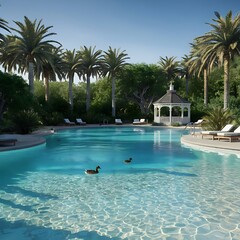 swimming pool without human and crowd
