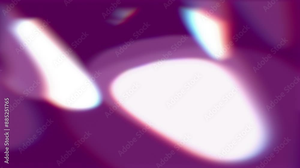 Poster Light, bokeh and mockup in space with shapes, flow and white lighting in studio. Glow, pattern and shine on purple background for spotlight, abstract texture and reflection or magical movement