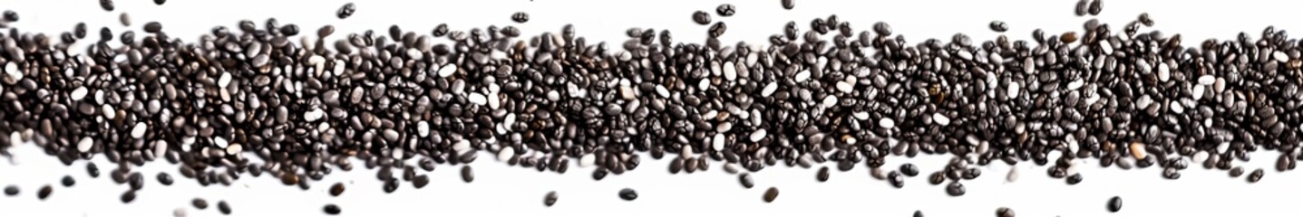 Fototapeta premium chia seeds on white background.