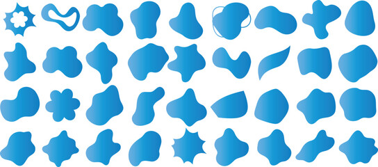 fluid shapes blue gradient abstract vector design elements, seamless pattern, modern graphic, creative art, decorative forms, aesthetic illustrations