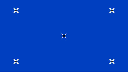 Blue screen background, VFX motion tracking markers. Art design blue screen backdrop template. Abstract concept video footage replacement tracking markers elements.