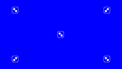 Blue screen background, VFX motion tracking markers. Art design blue screen backdrop template. Abstract concept video footage replacement tracking markers elements.