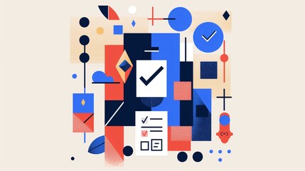 Fototapeta premium Elegantly Simple Illustration Depicting an Election Scenario