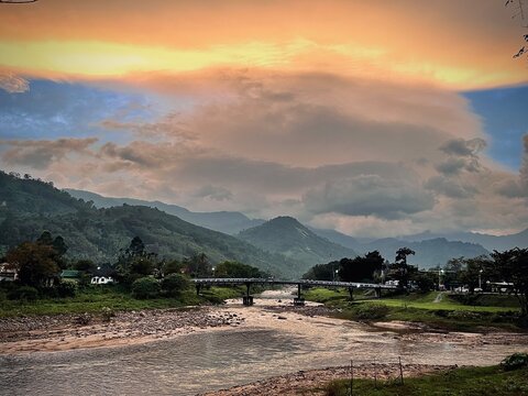 sunset in the mountains