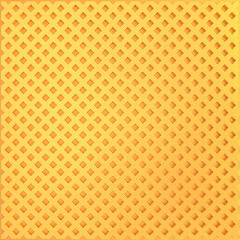 Luxury abstract golden metal background. 3d geometric texture illustration. Bright grid pattern. Pure gold horizontal banner wallpaper. Elegant BG. 