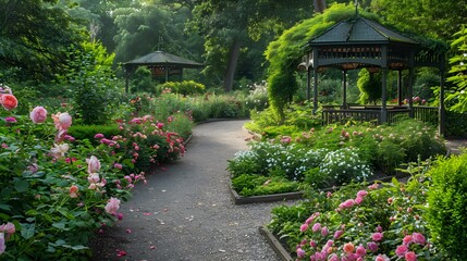 A garden with roses of various shades img