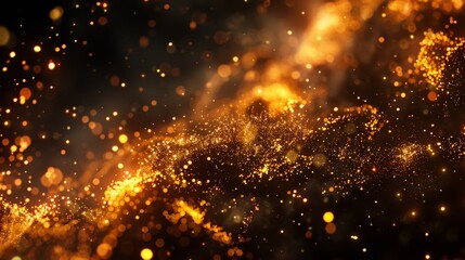 Obraz premium Glowing particles swirl and shimmer in the night sky