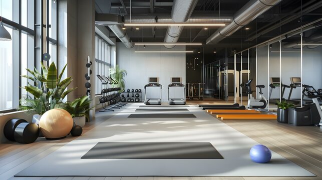 Modern office with a fitness and relaxation area image