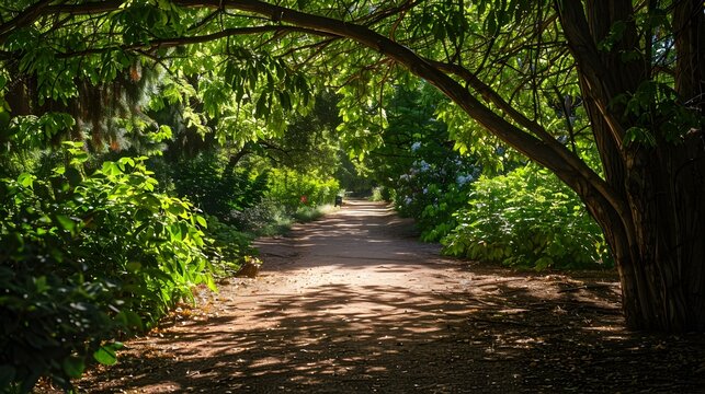 A shady path in the park