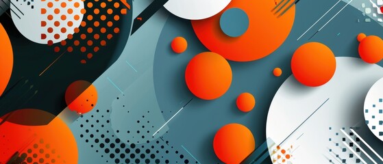 Obraz premium A dynamic abstract background with overlapping circles and squares in a modern color palette