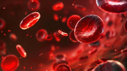 Red blood cells travel through the circulatory system
