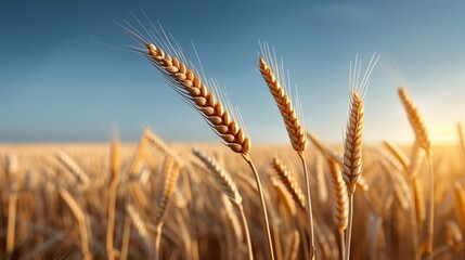 Fototapeta premium Capture the serene beauty of rural landscapes, where rolling fields and pastoral scenes evoke a sense of peace and timeless agricultural charm. Illustration, Image, , Minimalism,