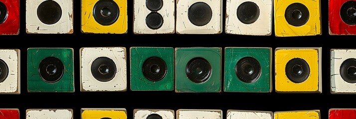 Colorful minimaist dots tile pattern designed golden ratio smooth surface