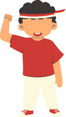 boy celebrating Indonesian independence day 