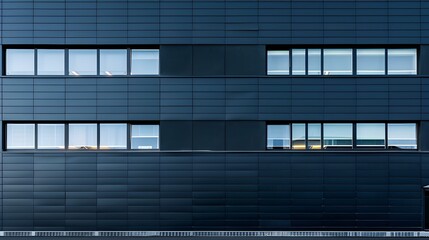 Fototapeta premium Facade with horizontal stripes of an administrative building picture