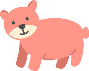 pink bear cute animal children illustration