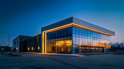 Obraz premium Facade with integrated lighting for a commercial building picture