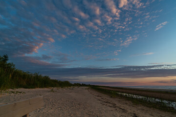 On the seashore after sunset