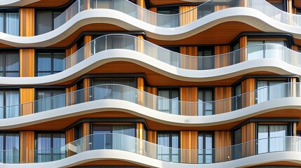 A facade with smooth lines of a residential image
