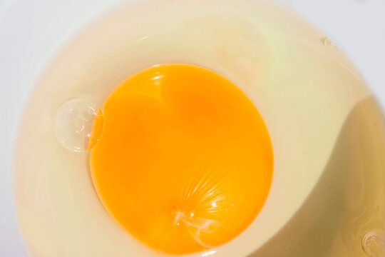 Top view on of egg's yolk