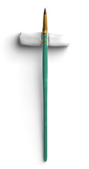 Green Watercolor Brush with Paint on Holder 1