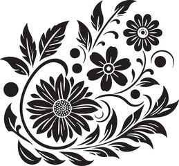 Editable Flower Decoration Elements Silhouette Vector Design