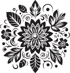 Editable Flower Decoration Elements Silhouette Vector Design