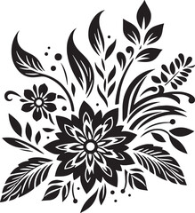 Editable Flower Decoration Elements Silhouette Vector Design