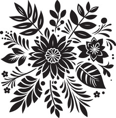 Obraz premium Editable Flower Decoration Elements Silhouette Vector Design