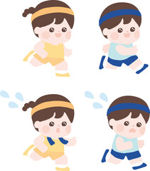 어린이 런닝 달리기 캐릭터