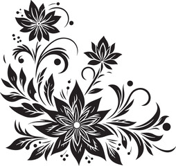 Editable Flower Decoration Elements Silhouette Vector Design