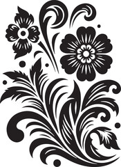 Editable Flower Decoration Elements Silhouette Vector Design