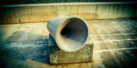 Abstract concrete emulation of a photophone, technology, abstract, communication, sound, historic, invention, vintage