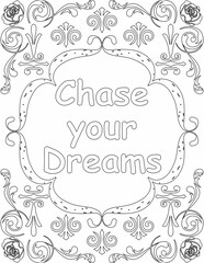 Printable floral coloring page for kids and adults with positive saying for self love and self talk. it helps to succeed and struggle against life to enjoy the tough journey
