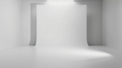 Empty white room with soft light