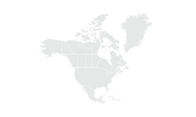 North America map illustration,isolated on white background for website layouts,background,education, precise,customizable,Travel worldwide,map silhouette backdrop,earth geography, political,reports.