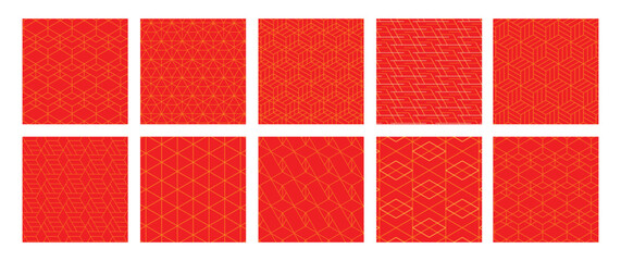 10 Pattern geometric designs bundle.