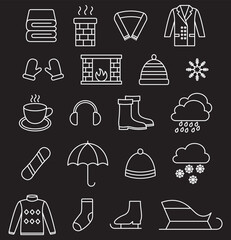 winter icons collection 