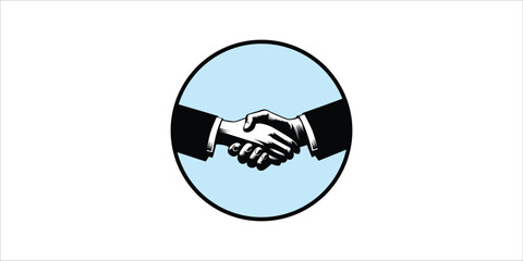 Silhouette Style Handshake Illustration Professional Agreement Symbol