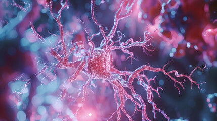 Vitamin B1's Role in Nerve Function: Detailed Neurons, Brain Pathways, and Hologram, Promoting a Healthy Life